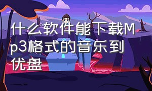 什么软件能下载Mp3格式的音乐到优盘