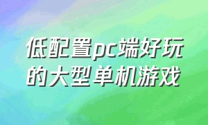 低配置pc端好玩的大型单机游戏