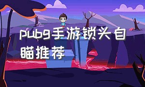 pubg手游锁头自瞄推荐