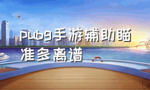 pubg手游辅助瞄准多离谱