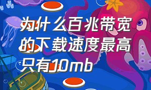 为什么百兆带宽的下载速度最高只有10mb