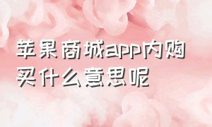 苹果商城app内购买什么意思呢