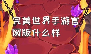 完美世界手游官网版什么样