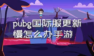 pubg国际服更新慢怎么办手游