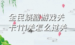 全民烧脑游戏关卡111关怎么过关