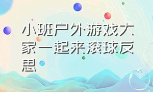 小班户外游戏大家一起来滚球反思