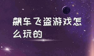 飙车飞盗游戏怎么玩的