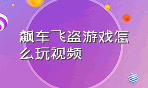 飙车飞盗游戏怎么玩视频