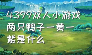 4399双人小游戏两只鸭子一黄一紫是什么