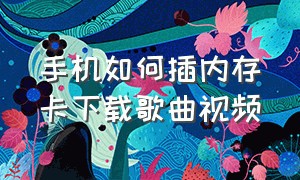 手机如何插内存卡下载歌曲视频