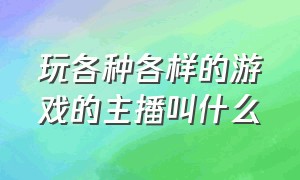 玩各种各样的游戏的主播叫什么