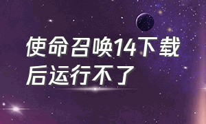 使命召唤14下载后运行不了