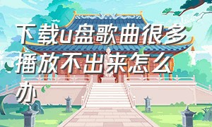 下载u盘歌曲很多播放不出来怎么办