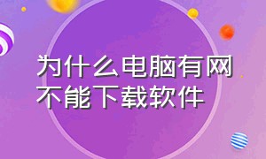 为什么电脑有网不能下载软件