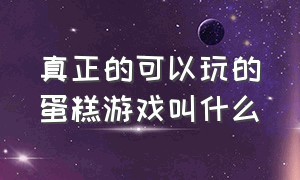 真正的可以玩的蛋糕游戏叫什么