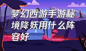 梦幻西游手游秘境降妖用什么阵容好