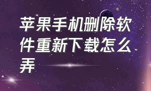 苹果手机删除软件重新下载怎么弄