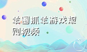 羊圈抓羊游戏规则视频