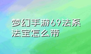 梦幻手游69法系法宝怎么带