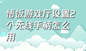 悟饭游戏厅设置2个无线手柄怎么用