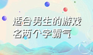 适合男生的游戏名两个字霸气