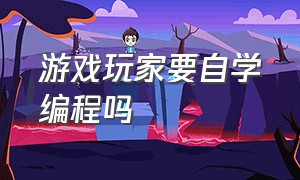 游戏玩家要自学编程吗