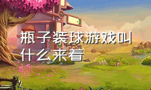 瓶子装球游戏叫什么来着