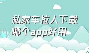 私家车拉人下载哪个app好用