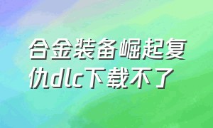 合金装备崛起复仇dlc下载不了