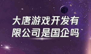 大唐游戏开发有限公司是国企吗