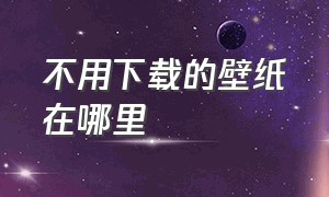 不用下载的壁纸在哪里