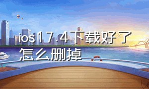 ios17.4下载好了怎么删掉