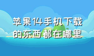 苹果14手机下载的东西都在哪里