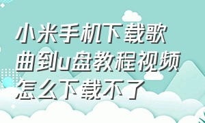 小米手机下载歌曲到u盘教程视频怎么下载不了