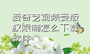 爱奇艺视频受版权限制怎么下载软件