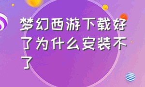 梦幻西游下载好了为什么安装不了