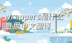 wrappers是什么意思中文翻译