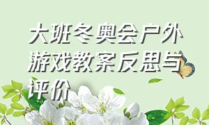 大班冬奥会户外游戏教案反思与评价