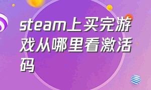 steam上买完游戏从哪里看激活码