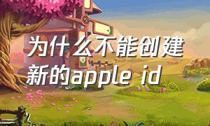 为什么不能创建新的apple id