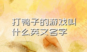 打鸭子的游戏叫什么英文名字