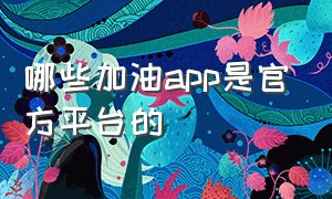 哪些加油app是官方平台的