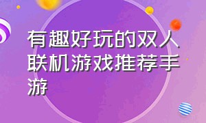 有趣好玩的双人联机游戏推荐手游