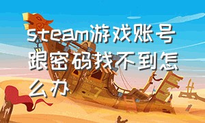 steam游戏账号跟密码找不到怎么办