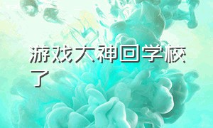 游戏大神回学校了