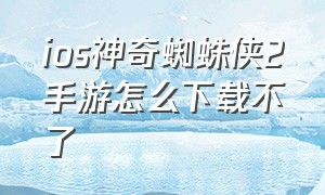 ios神奇蜘蛛侠2手游怎么下载不了