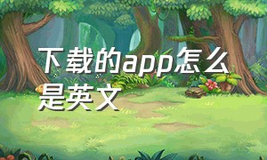 下载的app怎么是英文