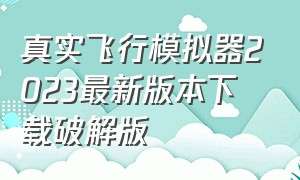 真实飞行模拟器2023最新版本下载破解版