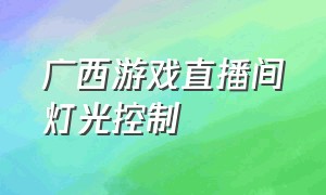 广西游戏直播间灯光控制