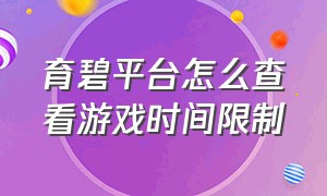 育碧平台怎么查看游戏时间限制